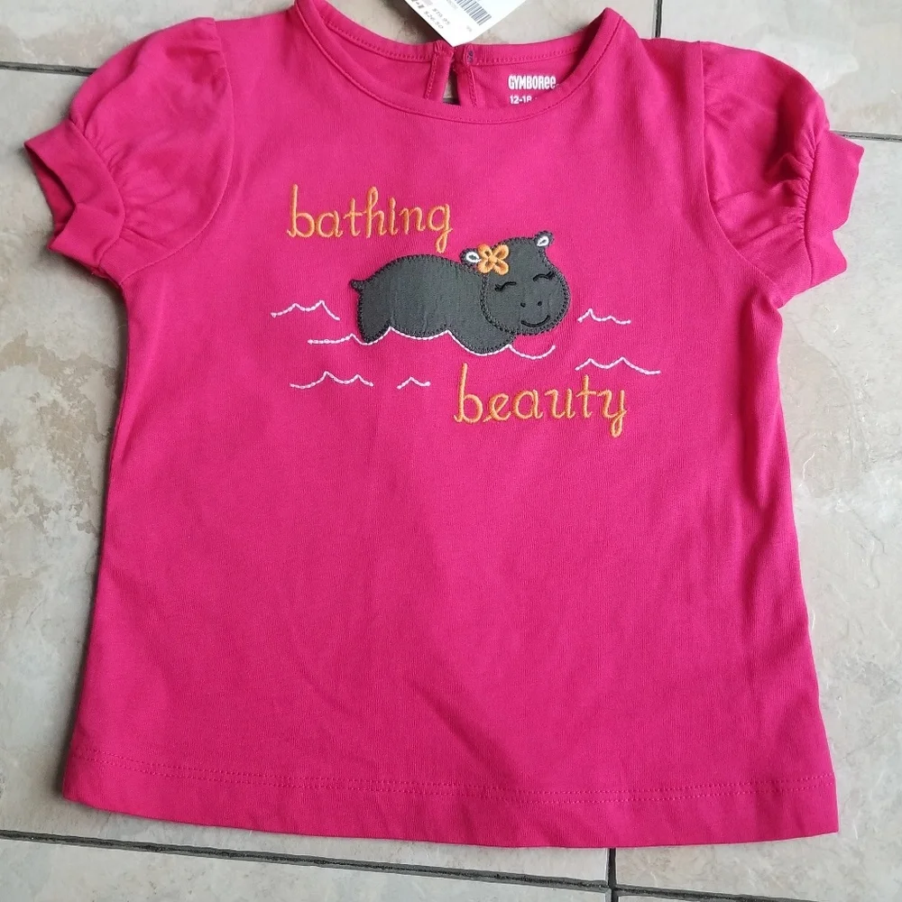 Gymboree Bathing Beauty Hippo 3 Piece Outfit